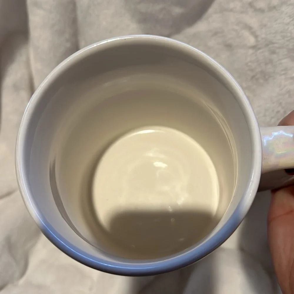 Victoria Secret PINK Oversized Huge Iridescent White Pearlized Mug
